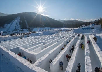 снежный лабиринт в Польше