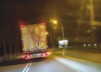 пьяный дальнобойщик в Польше