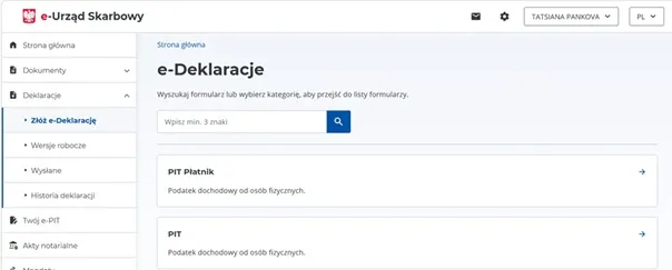 налоговая декларация в Польше